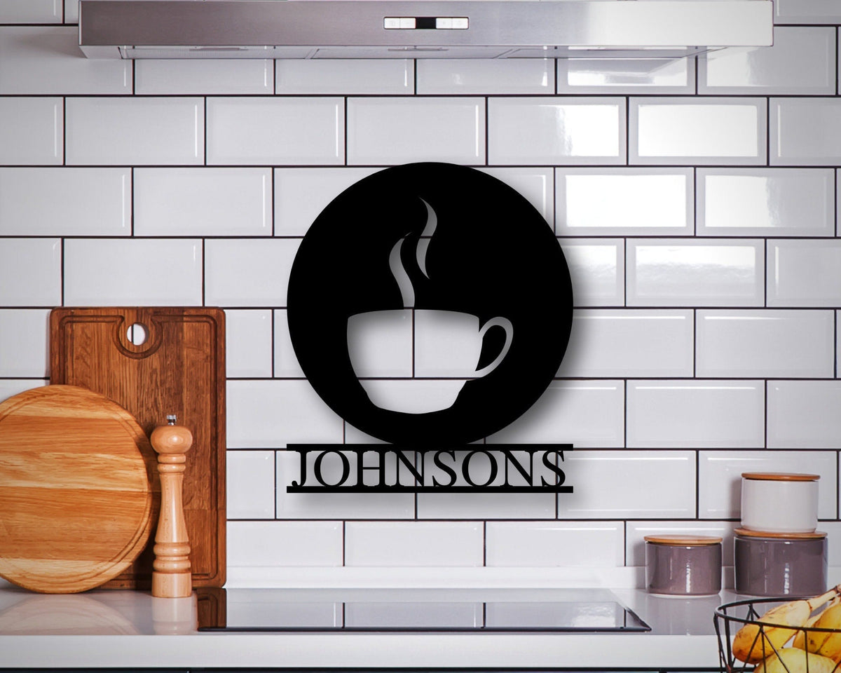Kitchen Coffee Signs Coffee Metal Sign Last Name Sign Coffee Sign Coffee Bar Sign Sign Coffee Coffee Metal Decor Coffee Metal Wallart