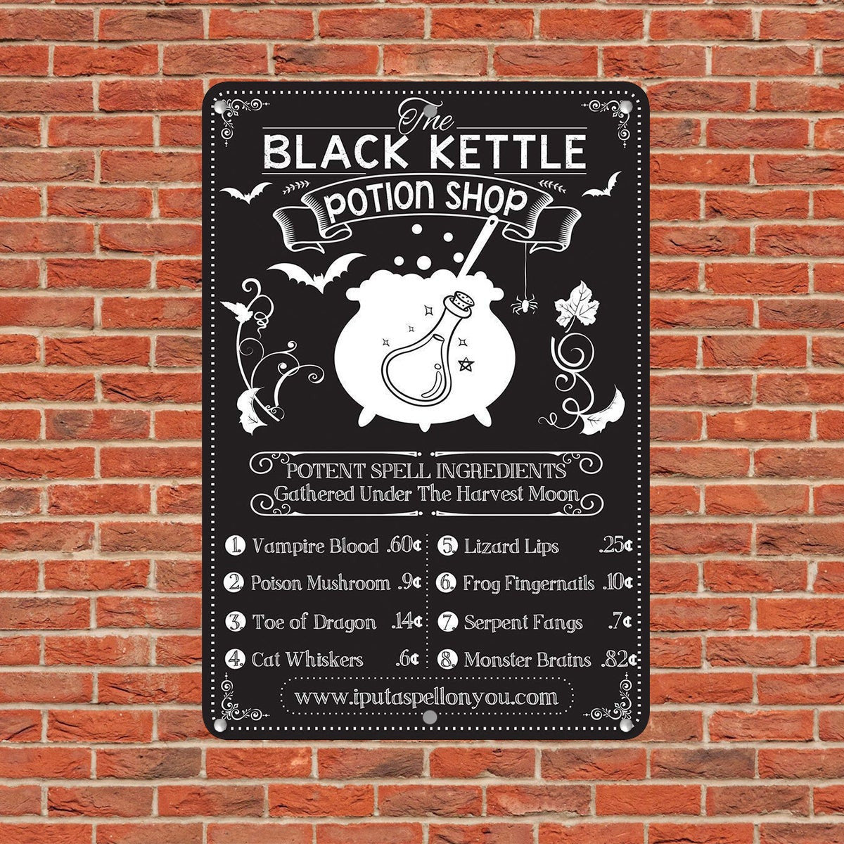 Black Kettle Potion Shop Witch Metal Sign Wall Metal Sign