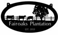 Metal Horses In Pasture Or Cows In Pasture Sign Large Oak Tree Metal House Sign
