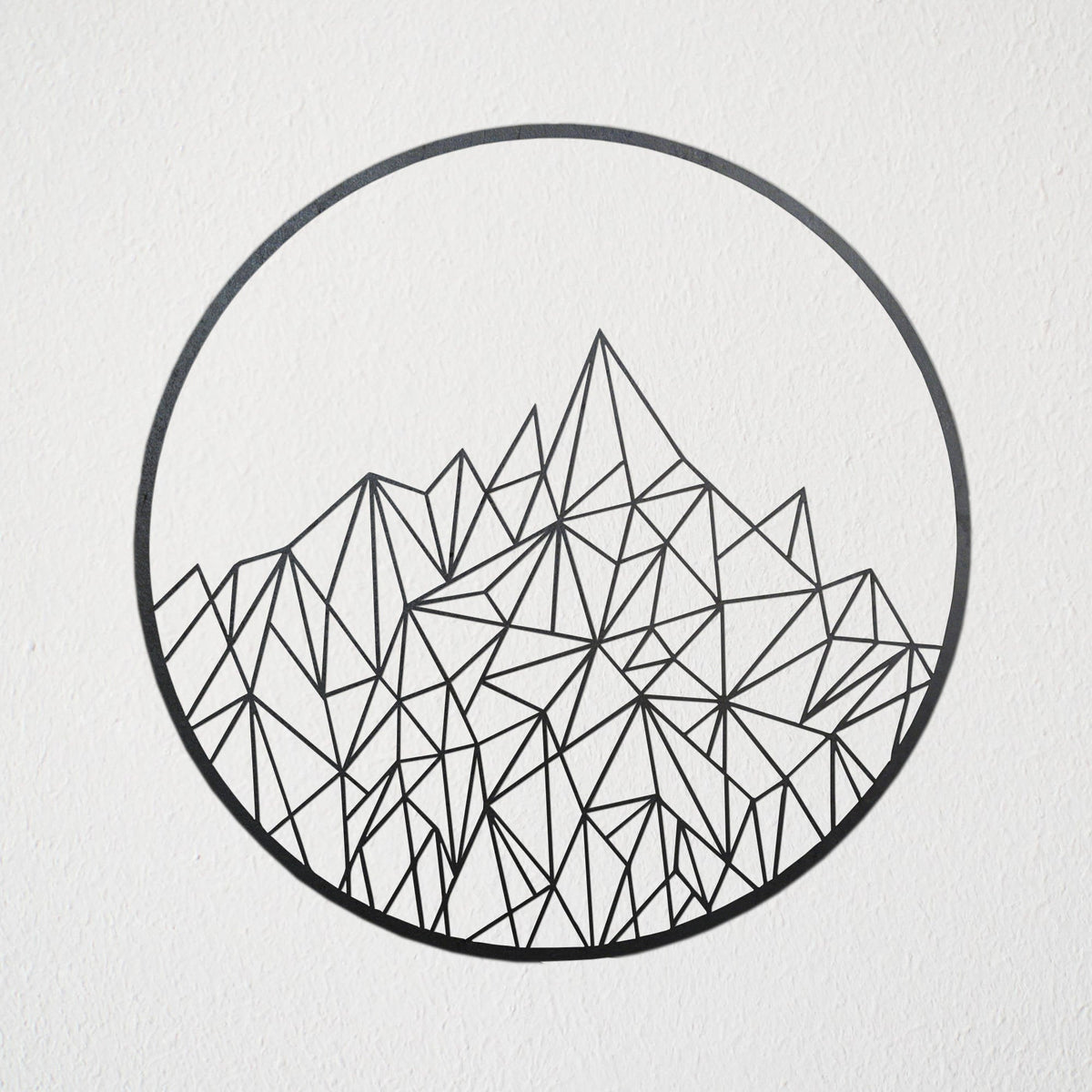 Geometric Mountain Metal Art Cut Metal Sign