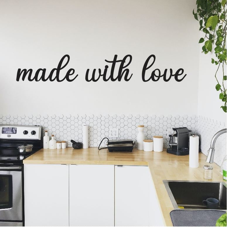 Made With Love Kitchen Wall Decor Metal Kitchen Wall Decor Script Words