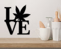 Metal Weed Decor Marijuana Gift Custom Peace Love Sign Hippie Metal Decor Weed Decor Marijuana Love Sign For Home Wacky Hippie Love