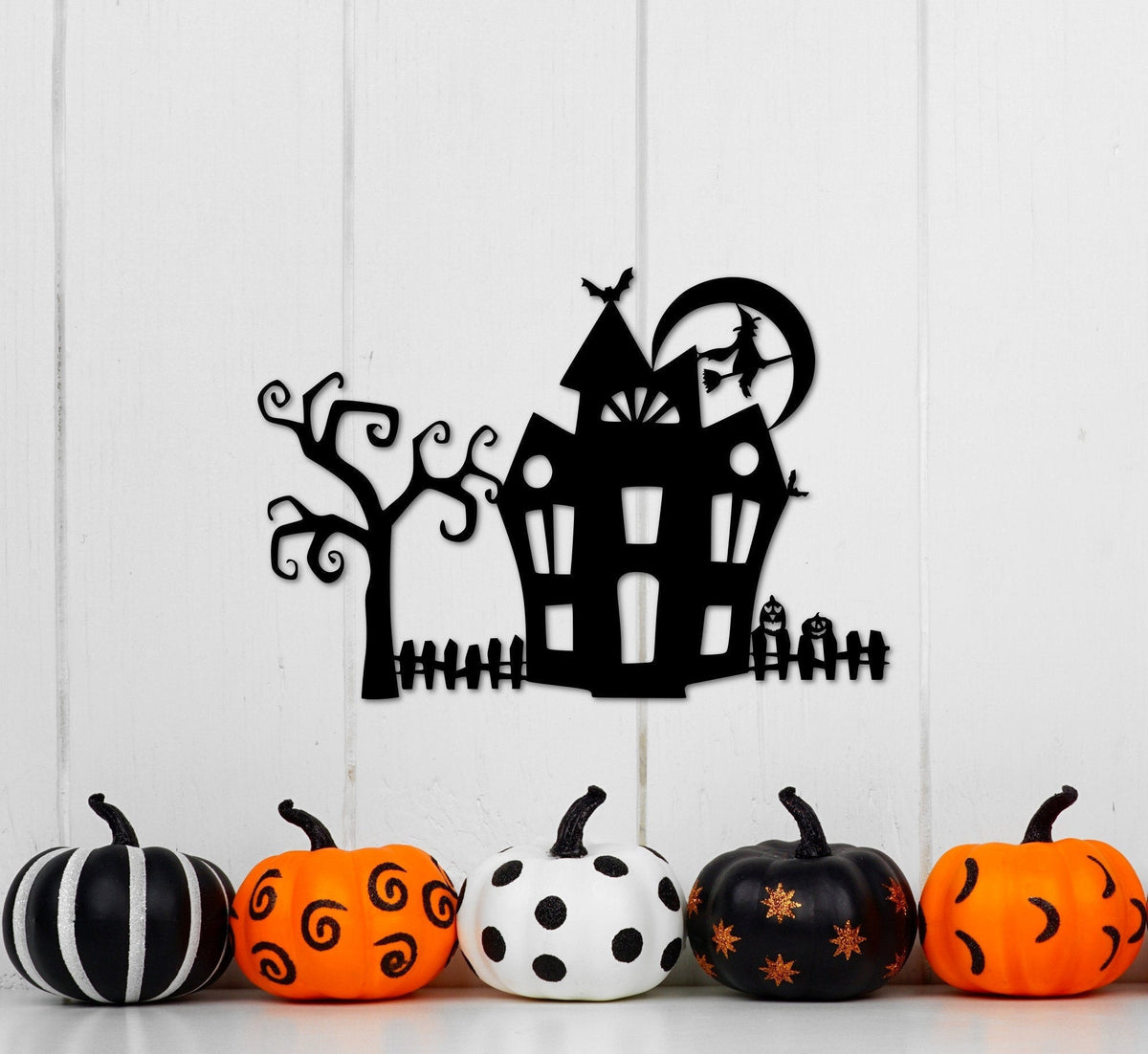 Haunted House Decor Halloween Decoration Shelf Sitter Metal Halloween Decor Custom Metal Sign Halloween Gift