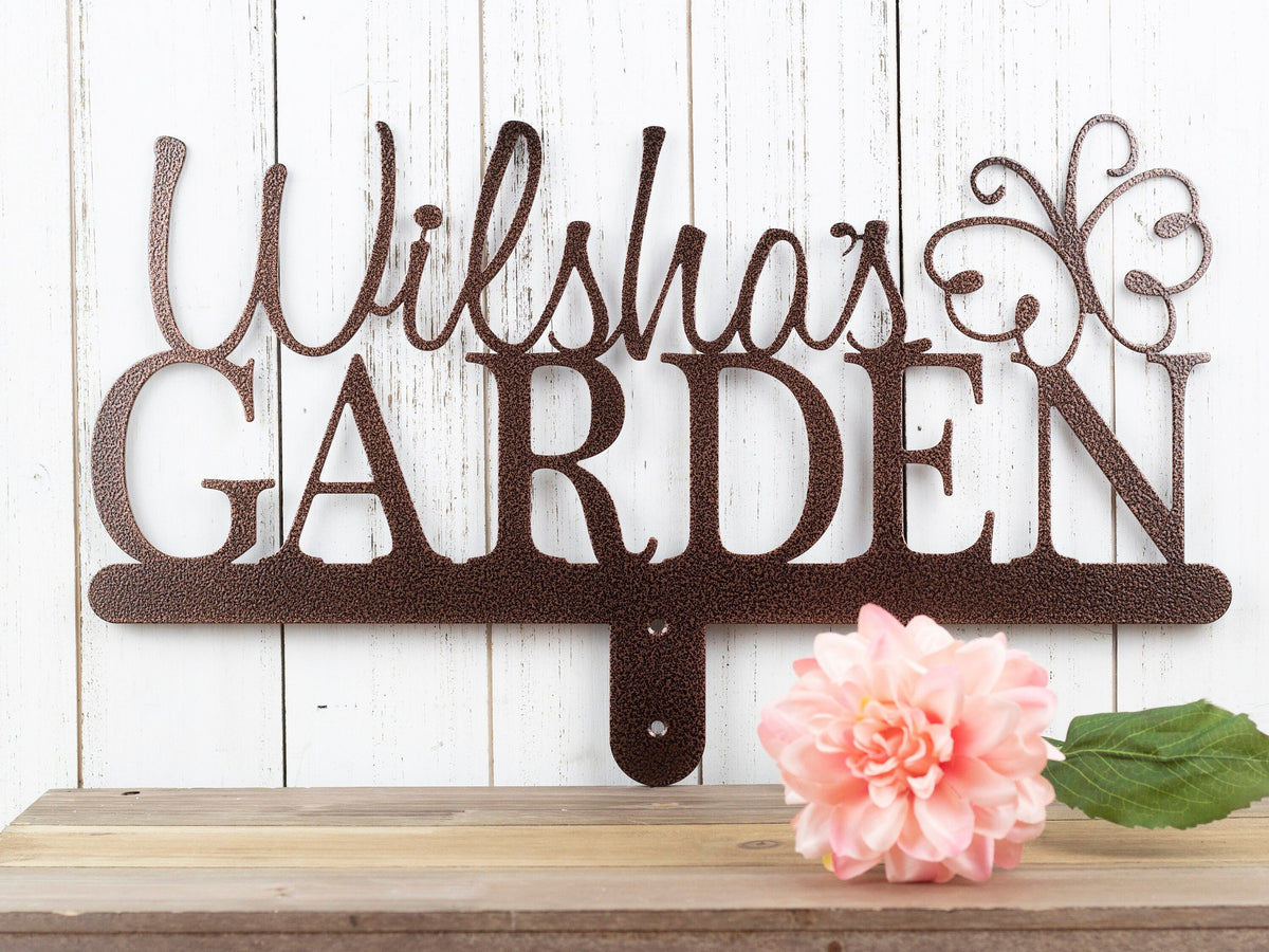 Custom Sign Garden Decor Name Sign Gift For Her Mother's Day Gift Mothers Day Gift Sign Metal Butterfly