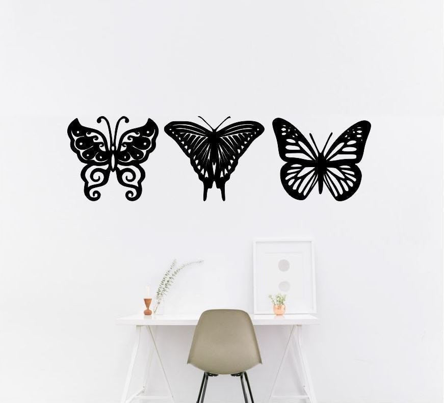 Butterfly Three Butterflies Butterflies Butterfly Metal Wall Decor