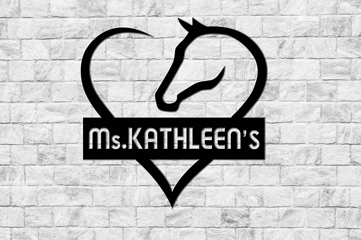 Custom Metal Horse Heart Sign Pony Lover Sign Horse Heart Metal Sign Horse Love Sign Metal Horse Decor Gift For Horse Lover