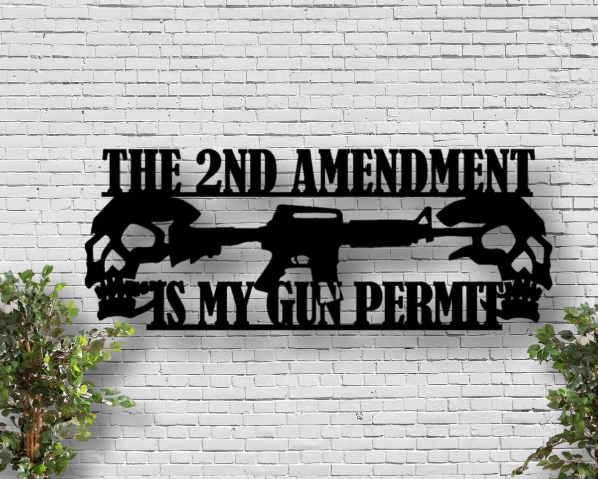 Second Amendment Metal Sign Right To Bear Arms Sign Gun Permit Sign Fathers Day Gift Metal Sign Housewarming Second Amendment