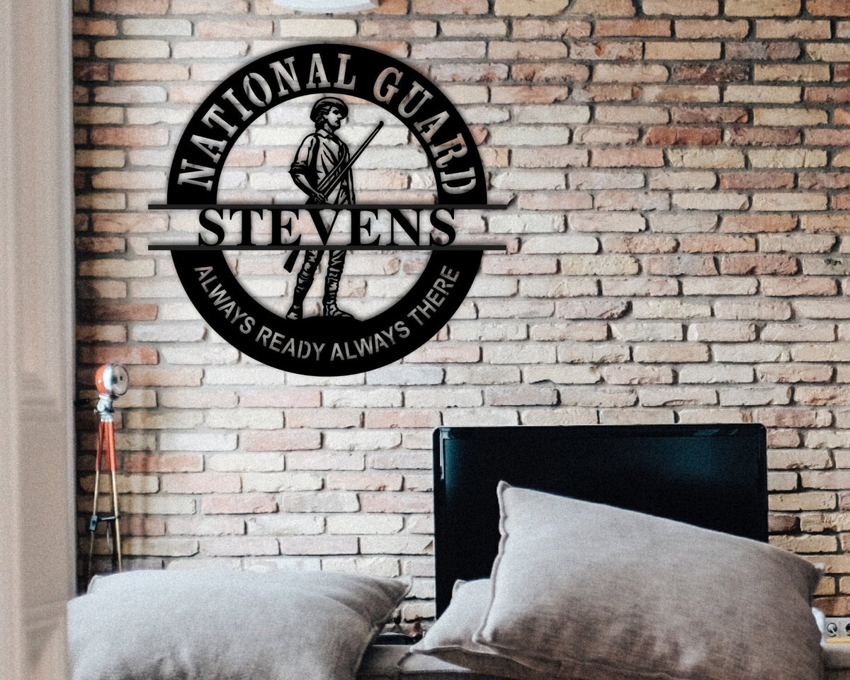 Metal Name Sign For National Guard Veteran Gift For Veteran National Guard Family Name Sign Officer Retirement Gift Ideas Custom Gifts