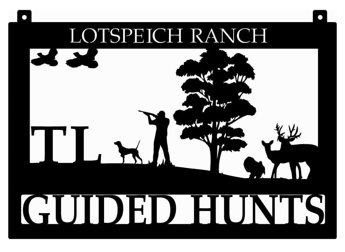 Metal Hunting Sign Buck Quail English Pointer Laser Cut Hunting Sign Metal House Sign