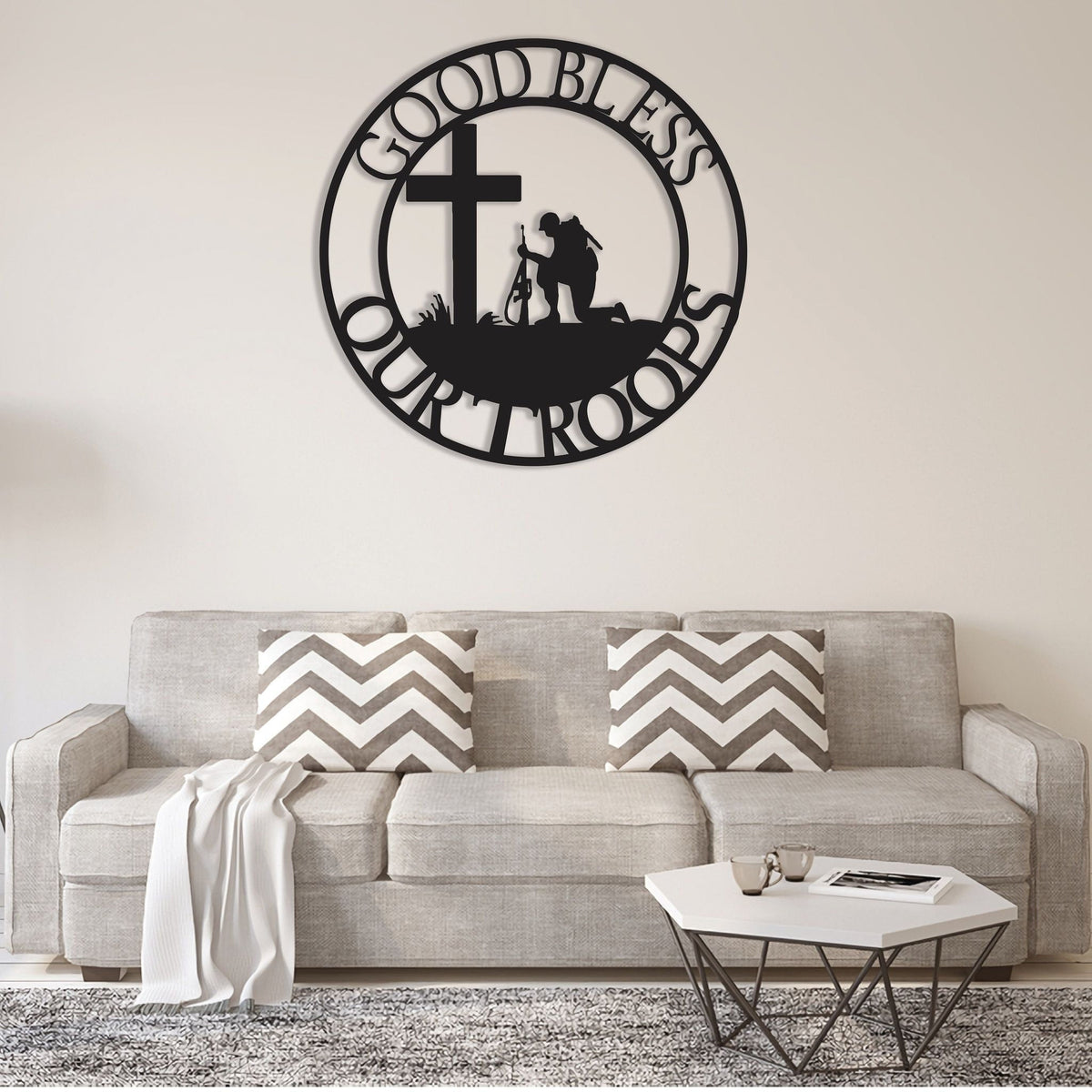 God Bless Your Troops Decor Patriotic Veteran Metal Sign Gift For Veteran Soldier Branches Sign Patriotic Decor