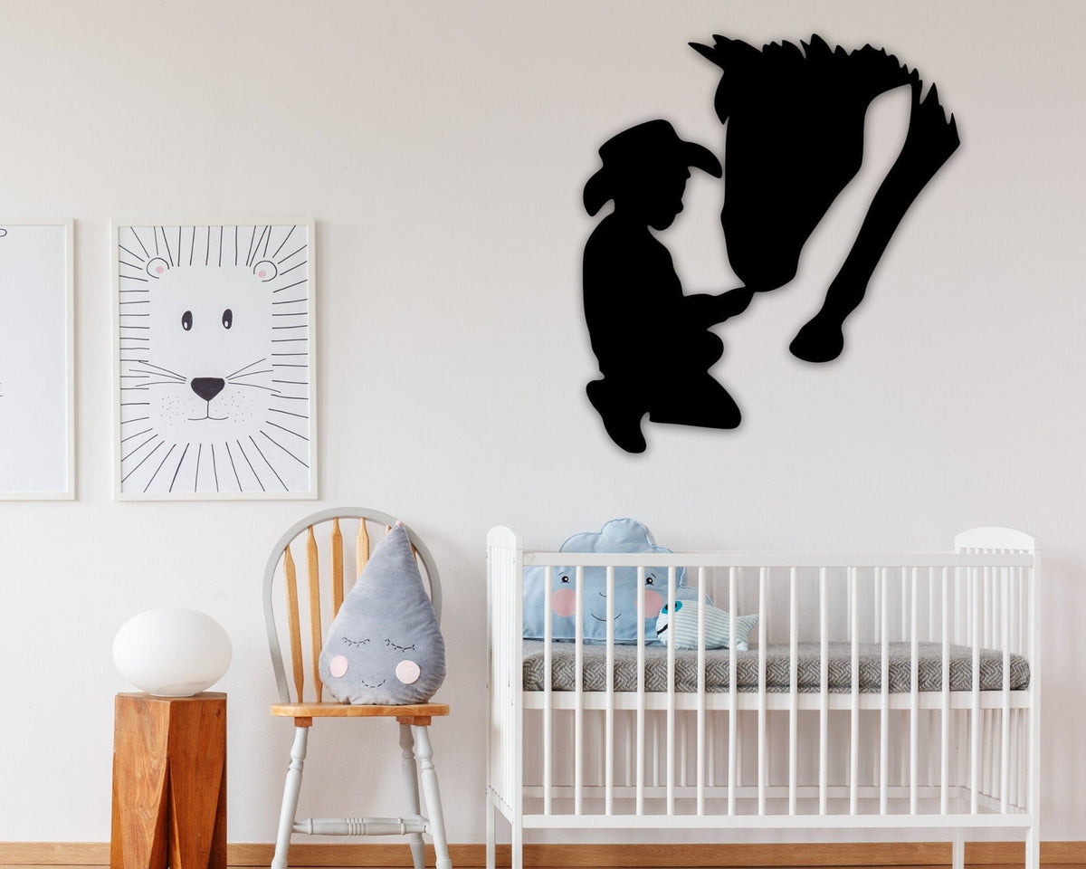 Child Horse Sign Metal Horse Decor Horse Heart Metal Sign Horse Love Sign Gift For Horse Lover Pony Lover Sign Equestrian Decor