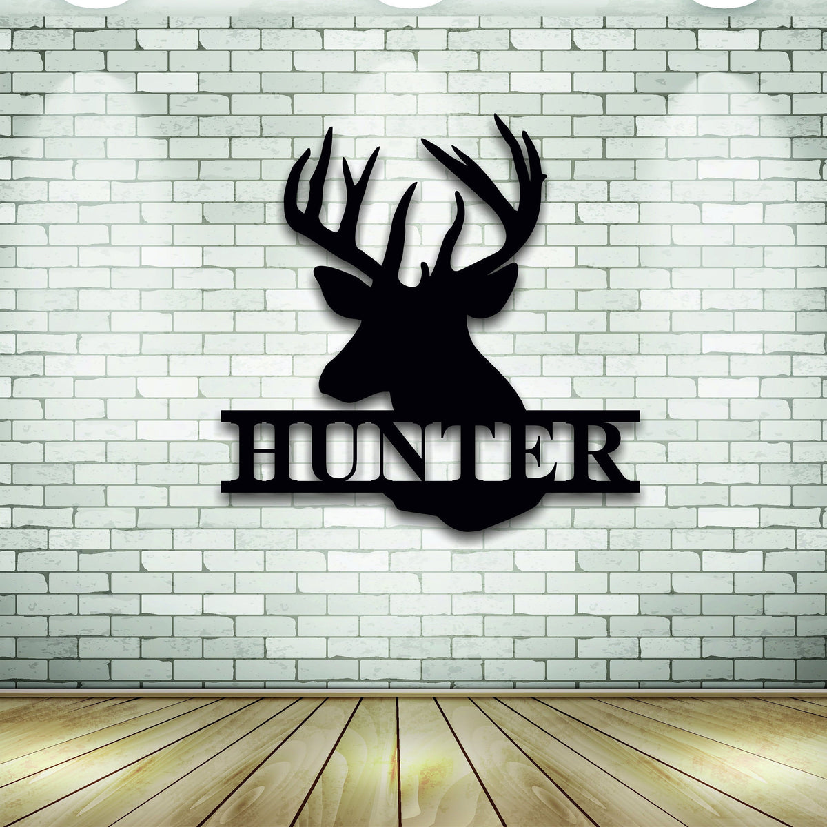 Deer Last Name Sign Metal Deer Sign Antler Wall Sign Hunting Present Man Gift Deer Family Name Sign Hunter Christmas Gift Camp Sign