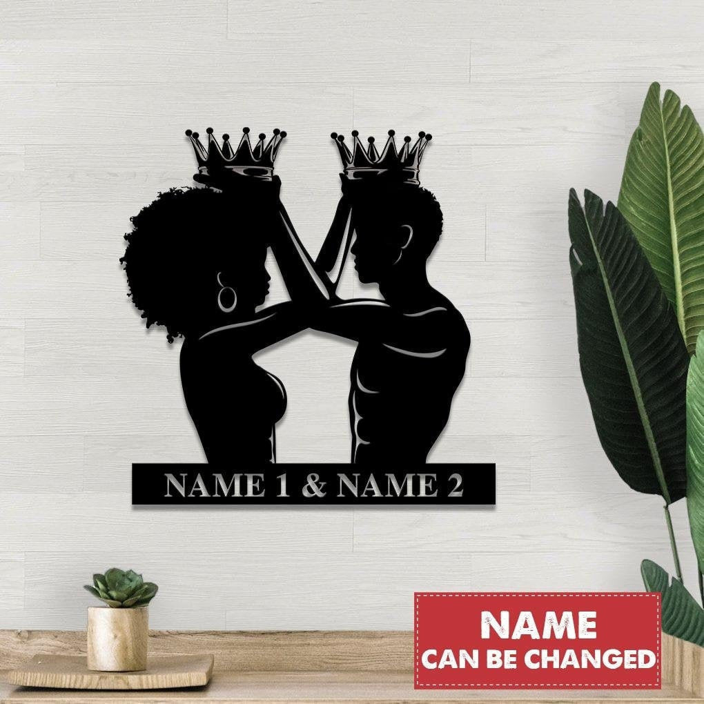 Black King & Queen Metal Sign Black Couple Sign King And Queen Black Love Wedding Anniversary Gift For Her Gift For Him