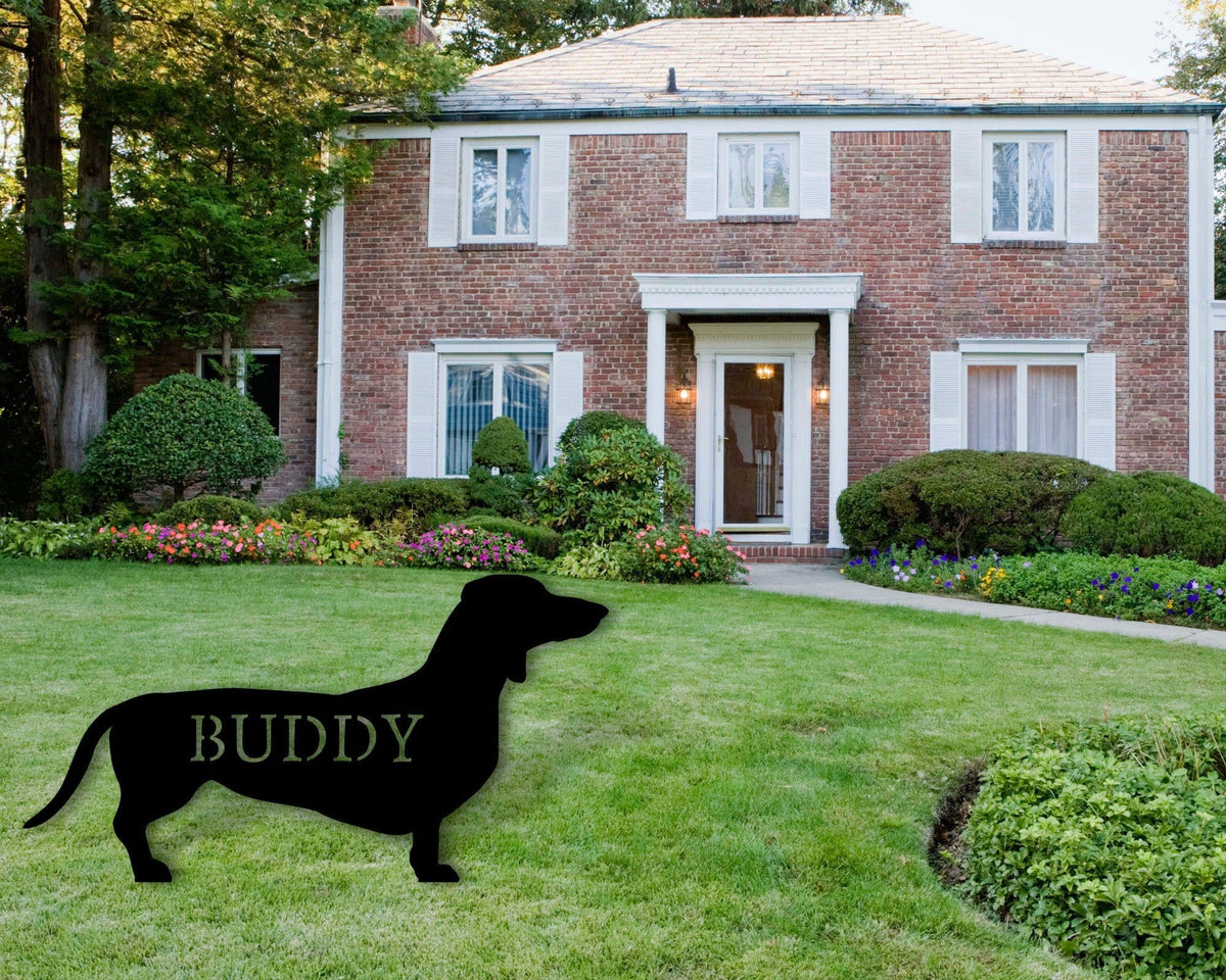 Dachshund Name Sign Front Yard Dog Sign Front Yard Sign Dachshund Metal Sign Dog Sign Dog Lover Sign Gift For Pet Owner Dachshund