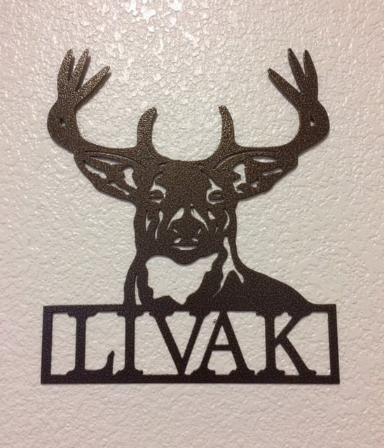 Buck With Family Name Custom Metal Plasma Cut Wall Plaque Metal Sign Cut Metal Sign Wall Metal Sign
