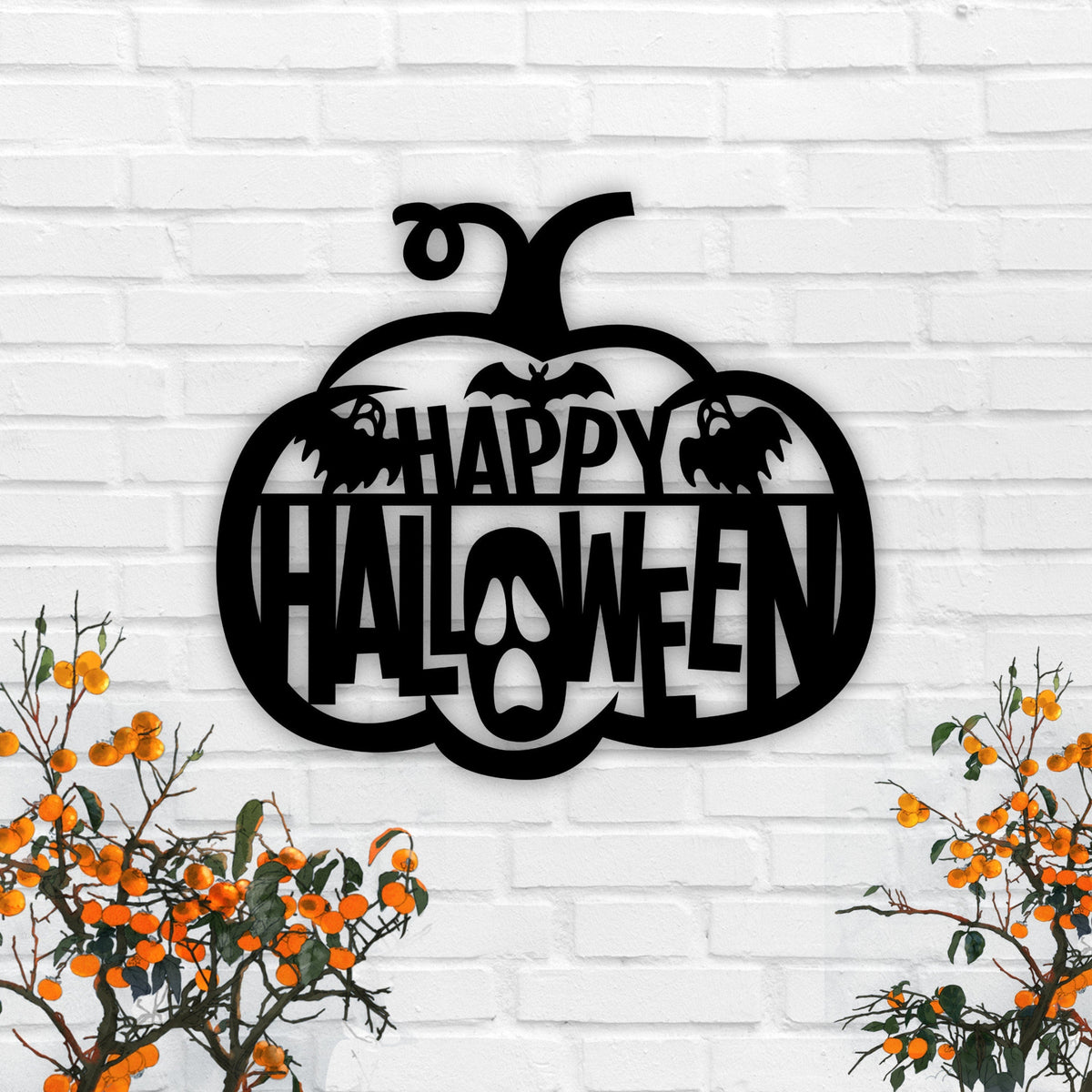 Halloween Metal Sign Happy Halloween Sign Halloween Welcome Sign Outdoor Halloween Decor Pumpkin Sign Custom Halloween Sign Fall Decor