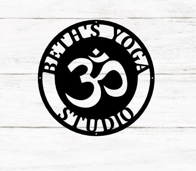 Yoga Aum Sign Buddha Charm Om Metal Wall Sign Metal Wall Decor Housewarming Gift