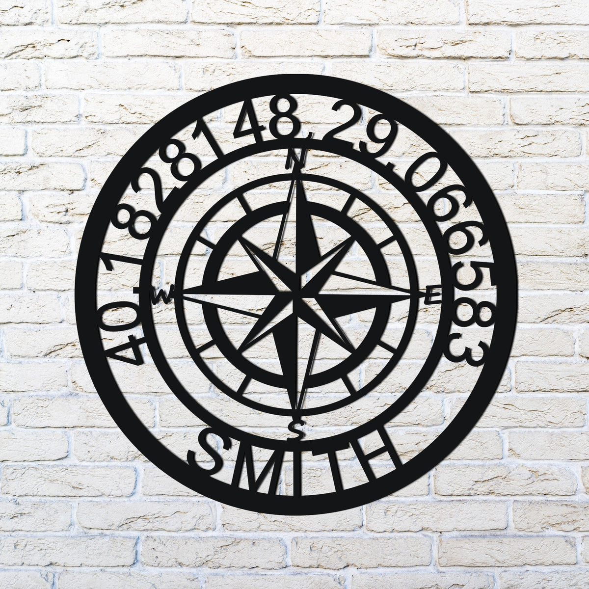 Personelized Nautical Compass With Gps Coordinates