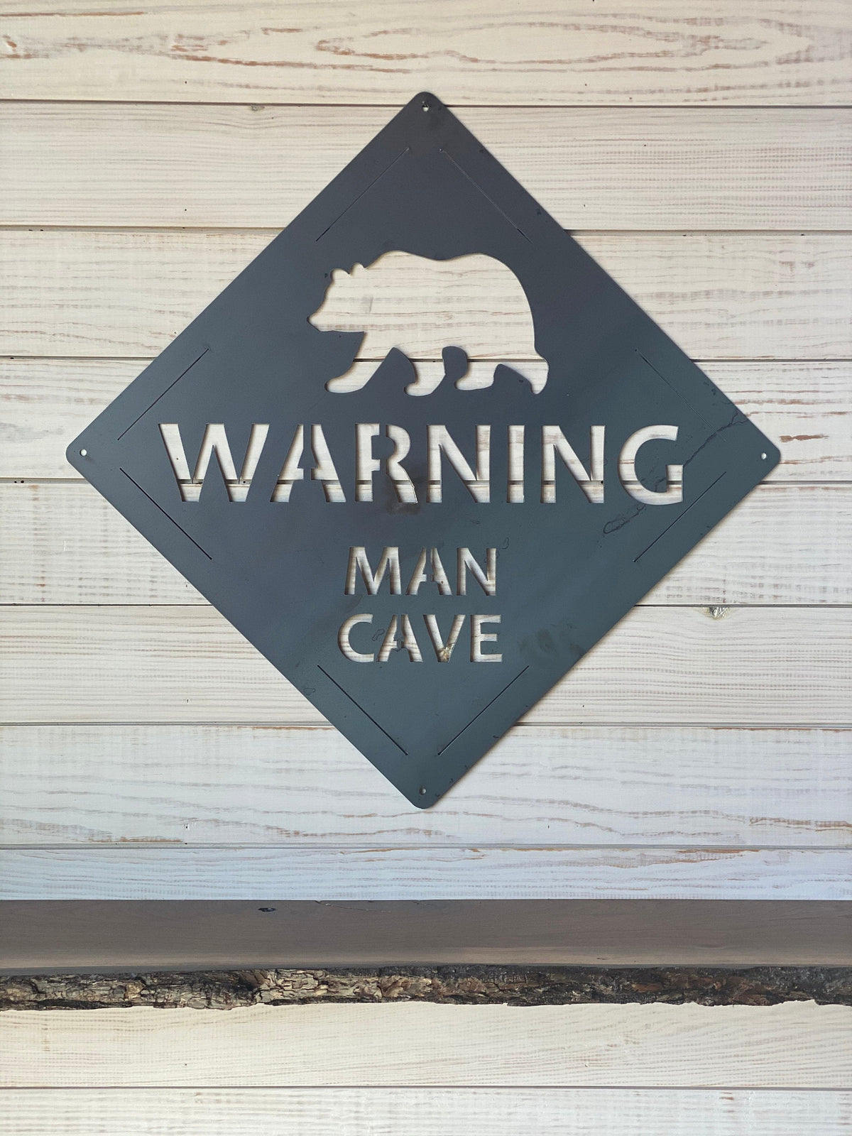 Metal Bear Man Cave Sign Gift For Him Rustic Man Cave Decor