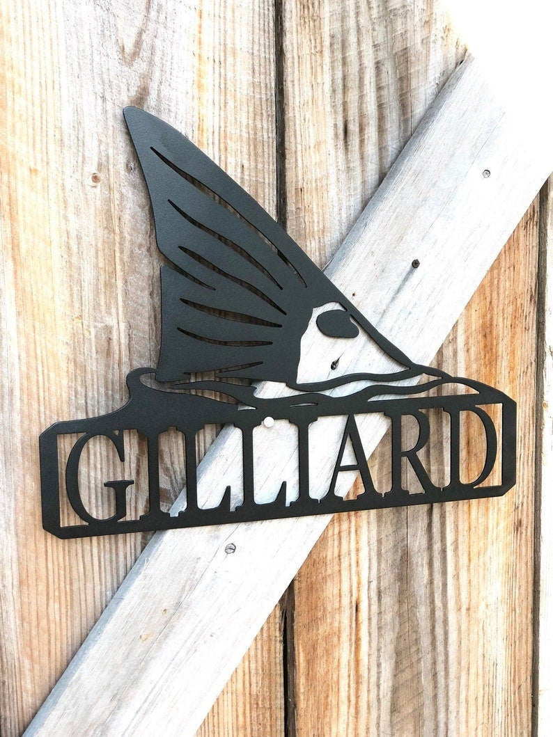 Red Fish Metal Art Personalized Fish Sign Metal Fish Fisherman Gift