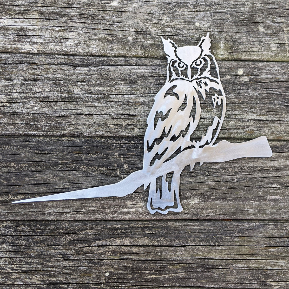 Owl Metal Tree Sign Steel Owl Silhouette Hammer In Metal Tree Owl Raw Steel Or Black Powdercoat Indoor Or Outdoor Gift For Bird Lovers