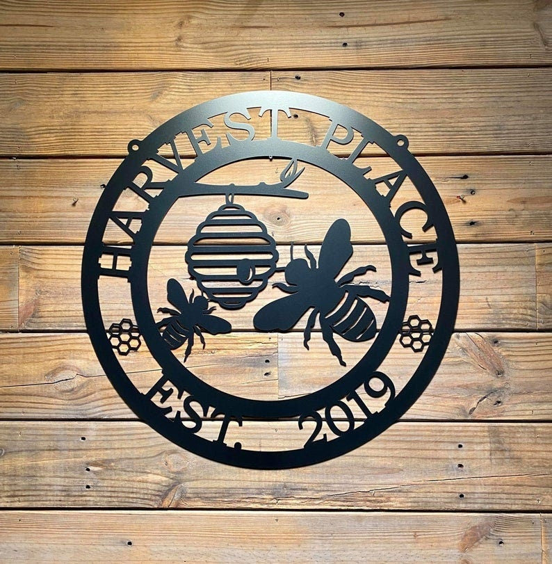 Honey Bee Sign Personalized Custom Metal Sign Bee Sign Gift For Bee Keeper