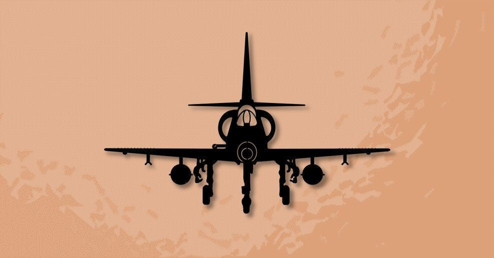 A4 Skyhawk Naval Attack Aircraft Landing Metal Sign Cut Metal Sign Wall Decor