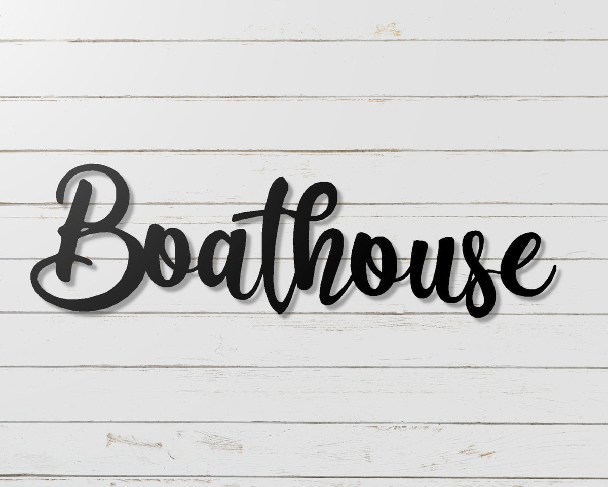 Boathouse Fancy Metal Word Sign Metal Boat House Decor Lakehouse Decor Boathouse Decor