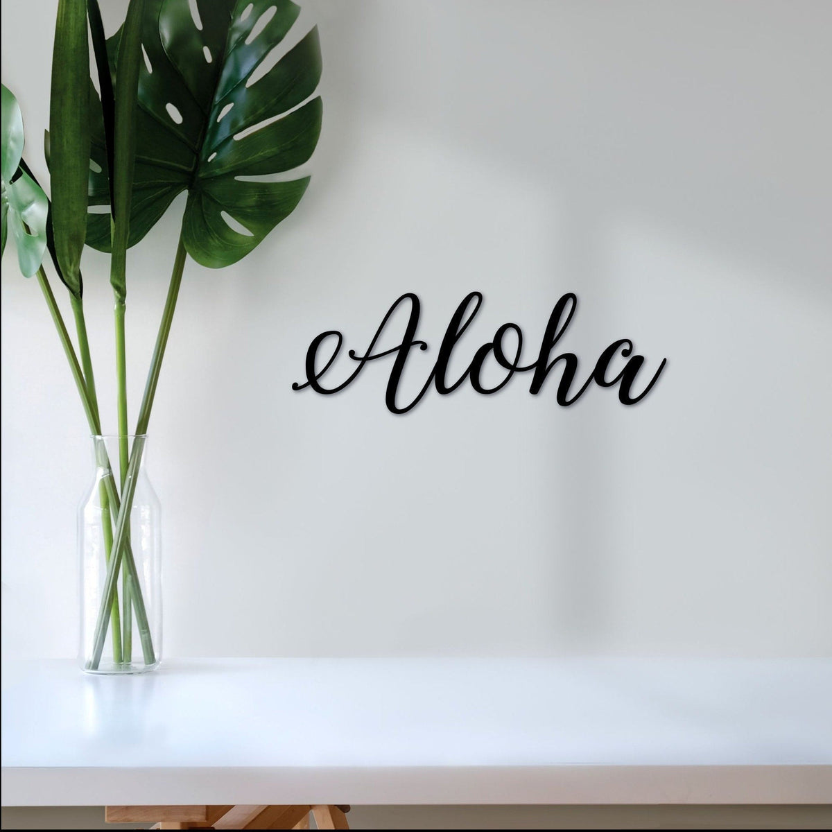 Aloha Sign Cursive Metal Wall Decor Aloha Decorations Aloha Gift Luau Sign Aloha Metal Sign Hawaiian Decor Script Metal Art
