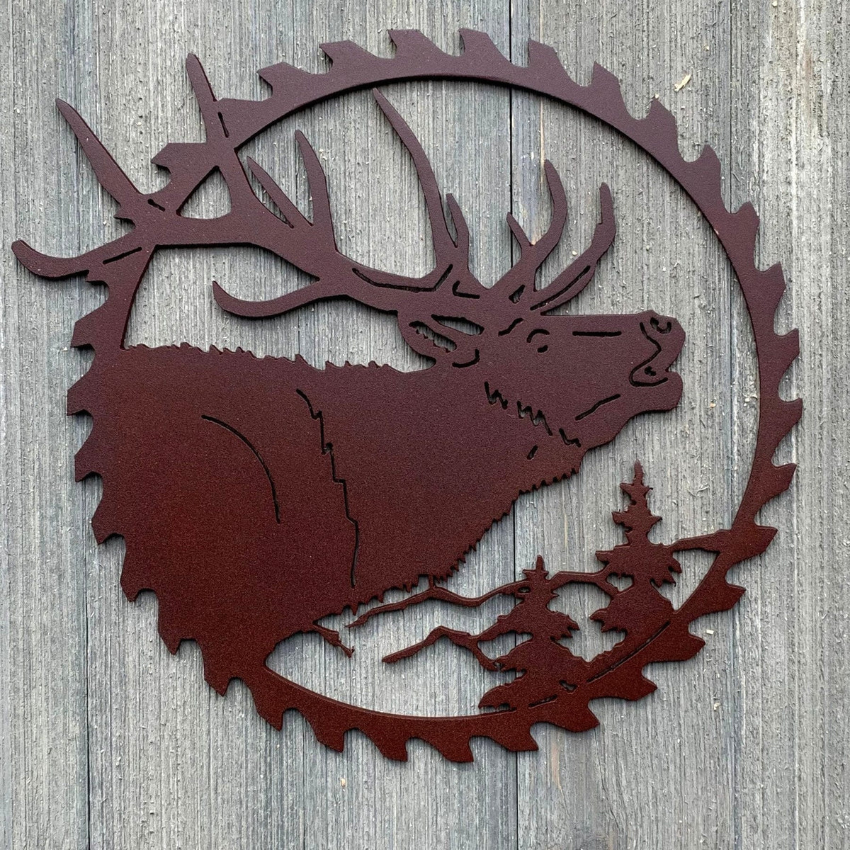 Elk Sawblade Metal Sign Cutout Cut Metal Sign Wall Metal Art