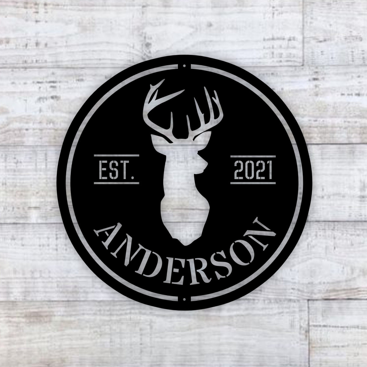 Family Name Deer Head Signdeer Hunter Gift Deer Camp Sign Deer Name Metal Sign Fathers Day Gift Metal Sign For Camp Cabin Metal Sign