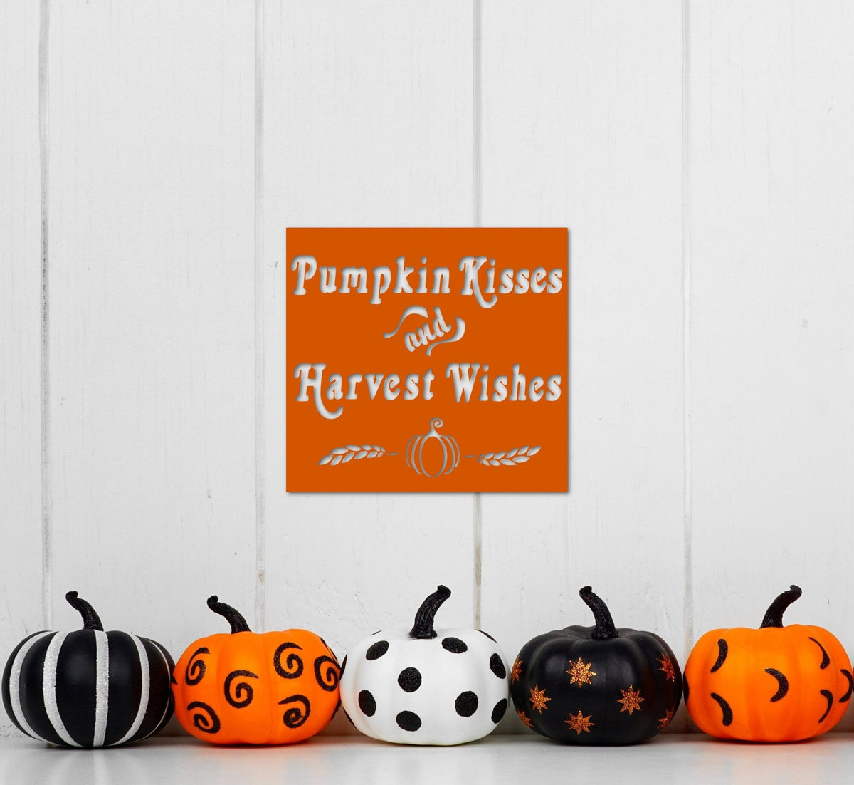 Fall And Pumpkin Sign Metal Wall Decor Pumpkin Kisses And Harvest Wishes Sign Pumpkin Decor Fall Signs For Kitchen And Living Room