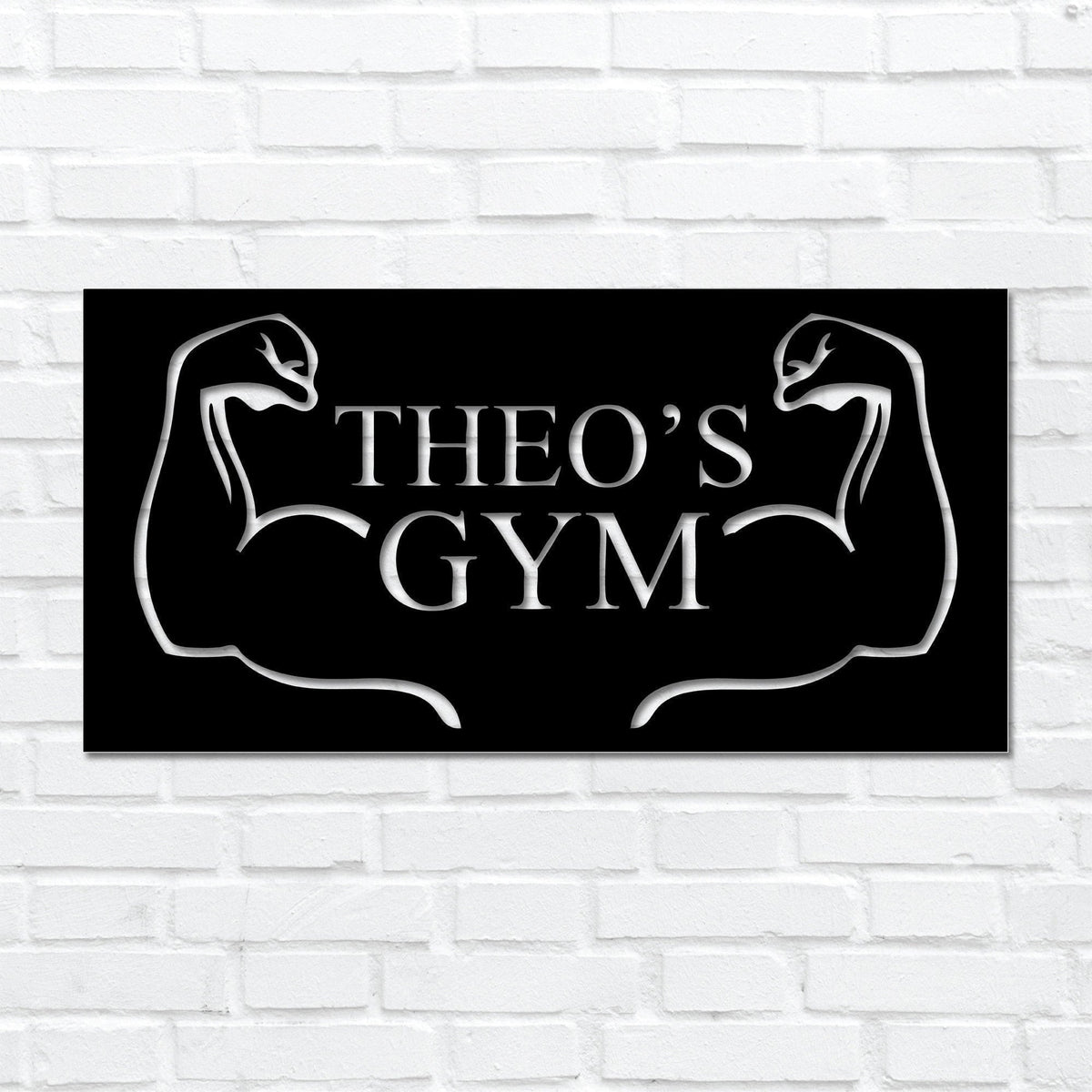 Metal Laser Cut Personalised Gym Sign Muscles Gym Sign