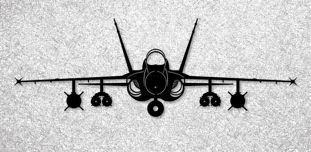F A18 Hornet Gear Up With Ordnance Military Fighter Attack Aircraft Metal Sign Cut Metal Sign Wall Decor
