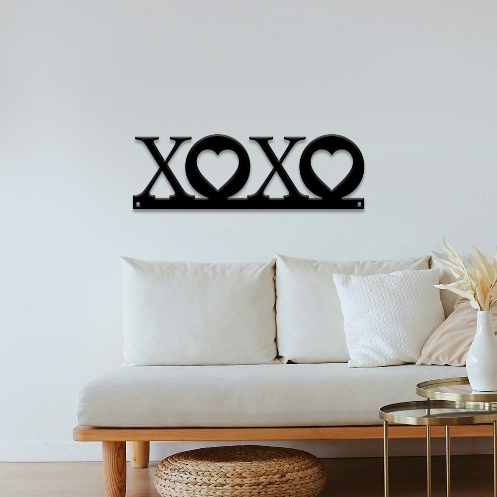 Love Decor Xoxo Sign Hugs And Kisses Valentine's Decor Metal Word Art Love Sign Bedroom Decor Heart Decor