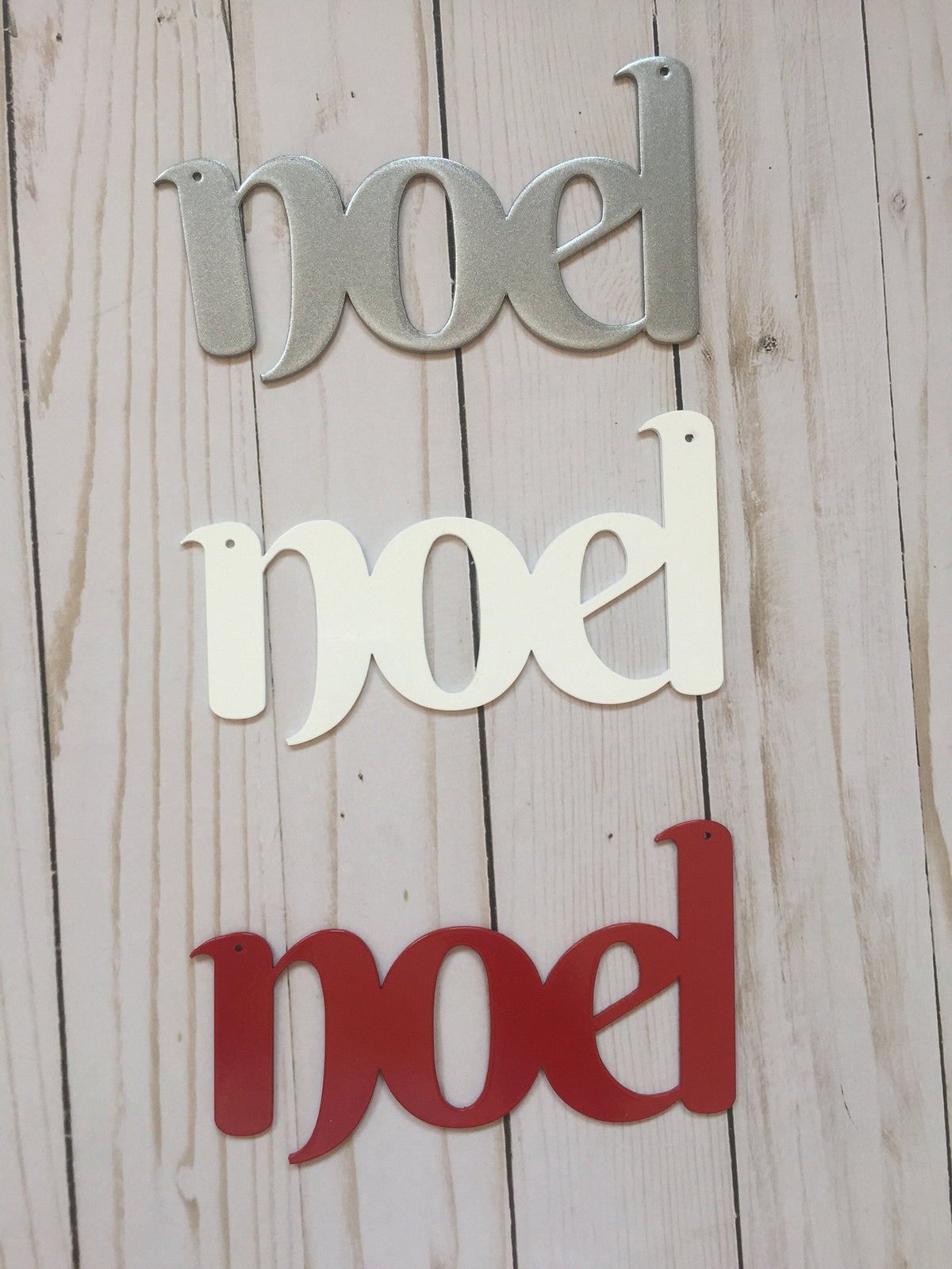 Noel Metal Ornament Set Of 5 Metal Christmas Ornaments Metal Art Metal Words