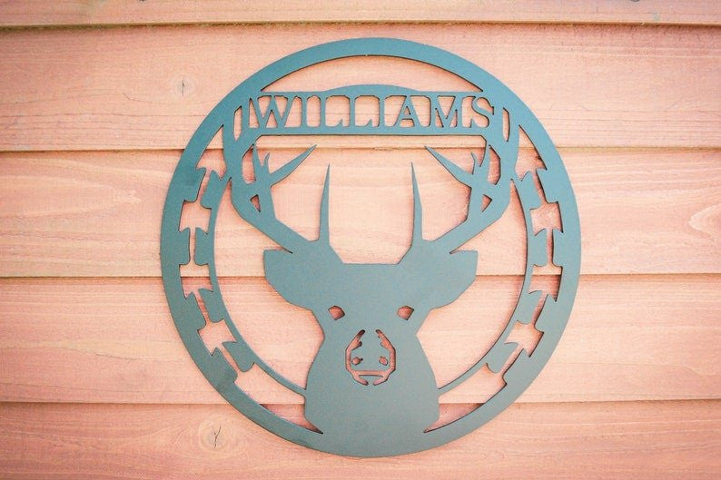 Custom Metal Deer Sign Door Hanger Buck Sign