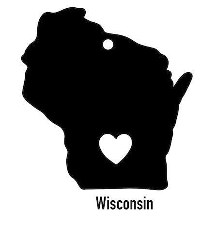 Wisconsin State Ornament Cut Metal Sign Wall Decor Metal Sign Metal Art
