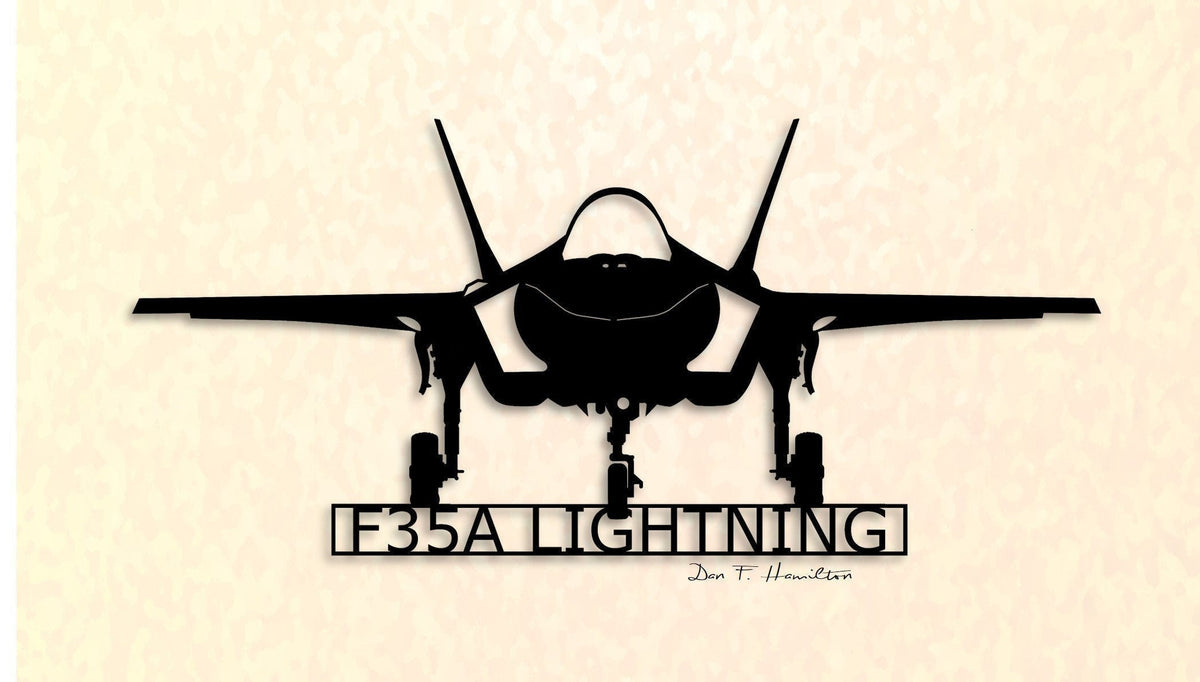 F35a Lightning Stealth Multirole Combat Aircraft Metal Sign Cut Metal Sign Wall Decor