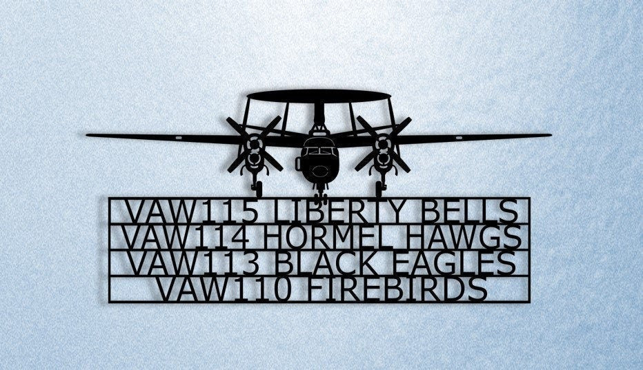 E2 Hawkeye With Squadron Assignments Airborne Early Warning (aew) Aircraft Metal Sign Cut Metal Sign Wall Decor