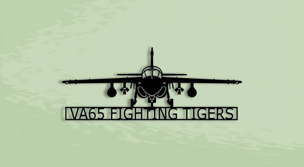 A6 Va65 Fighting Tigers Naval Attack Aircraft Metal Sign Cut Metal Sign Wall Decor