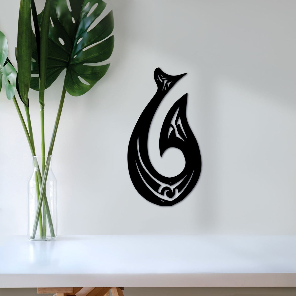 Fish Hook Decor Metal Fish Hook Art Fish Hook Ornament Hawaiian Tribal Decor Metal Wall Decor Kids Room Decor