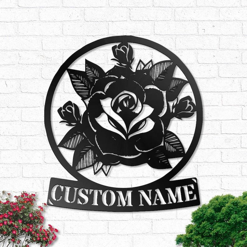 Custom Rose Personalized Rose Name Sign Decoration For Living Room Rose Lover Outdoor