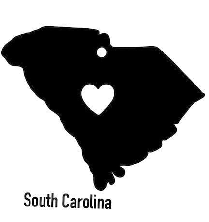 South Carolina State Ornament Cut Metal Sign Wall Decor Metal Sign Metal Art