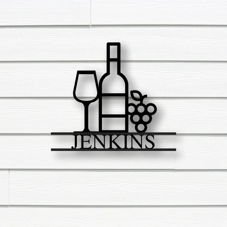 Personalized Wine Theme Metal Sign Metal Kitchen Sign Custom Metal Sign Wet Bar Sign Wine Down Wine Lover Gift Personalized Custom