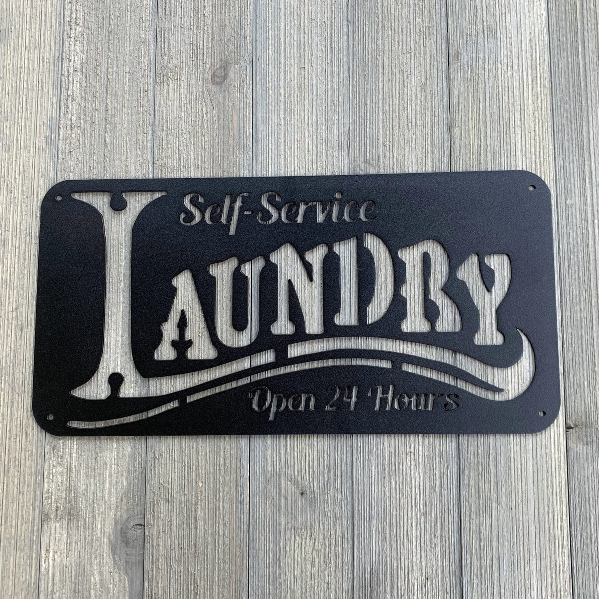 Self Service Laundry Metal Sign Cutout Cut Metal Sign Wall Metal Art