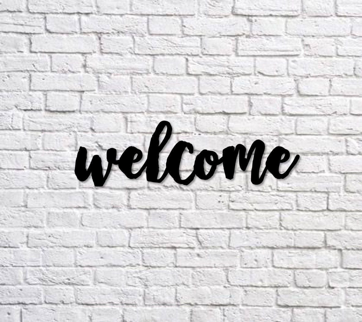 Welcome Metal Sign Cut Metal Sign Wall Decor