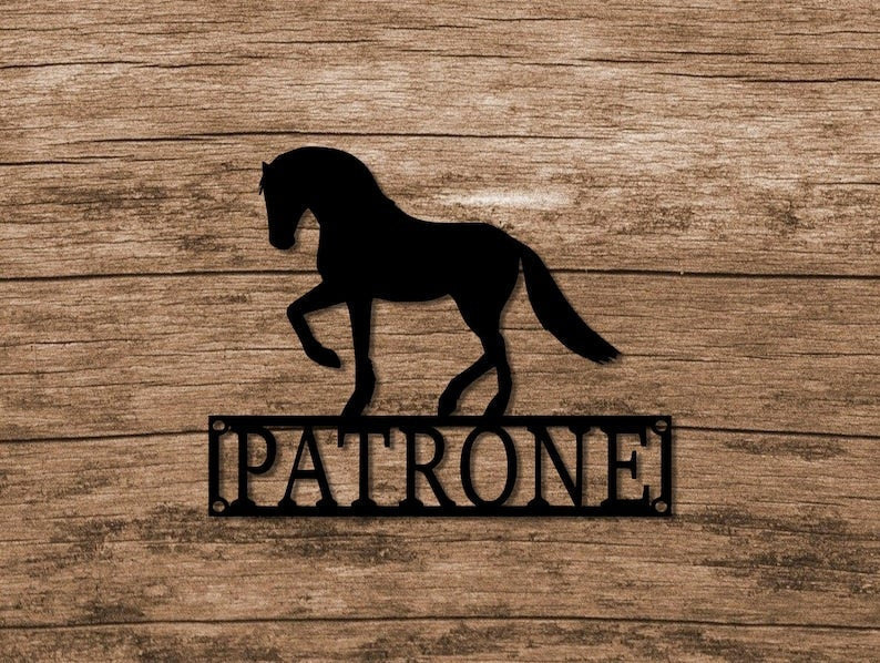 Custom Metal Horse Stall Sign Personalized Stall Plaque Dressage Horse Stall Sign