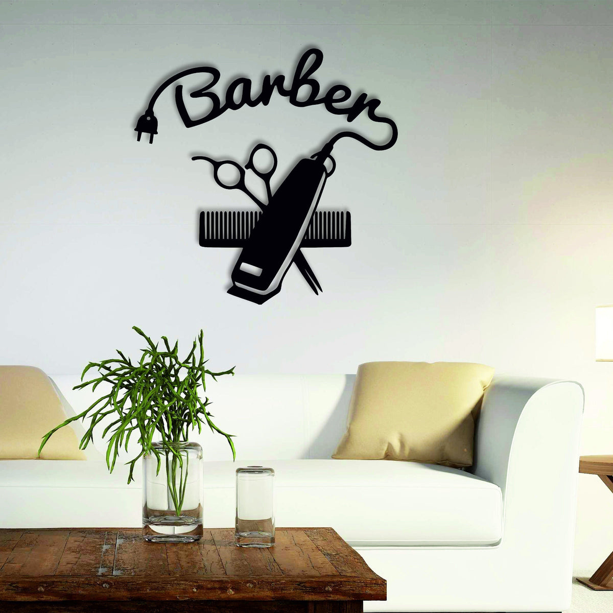 Metal Barber Shop Sign Custom Beauty Salon Sign Metal Hair Salon Sign Custom Business Decor Hair Stylist Gift Scissors Clippers Comb