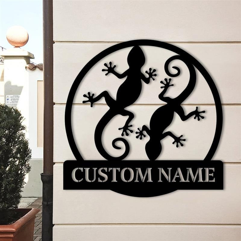 Gecko The Lizard Signs Gecko The Lizard Metal Sign Lizard Gift Lizard Decor Gecko Sign Decoration Sign Tribal Lizard